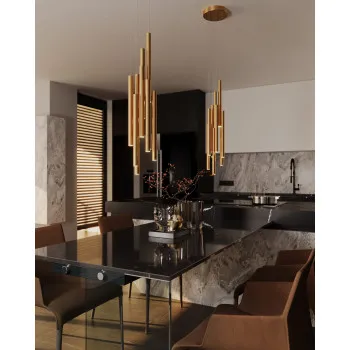 Maxlight Organic csiszolt arany LED függesztett lámpa (MAX-P0524D) LED 10 izzós IP20