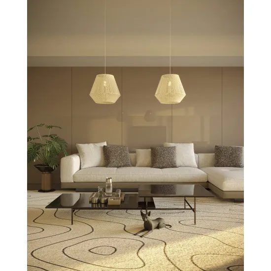 Maxlight Praslin natúr-fehér függesztett lámpa (MAX-P0584) E27 1 izzós IP20