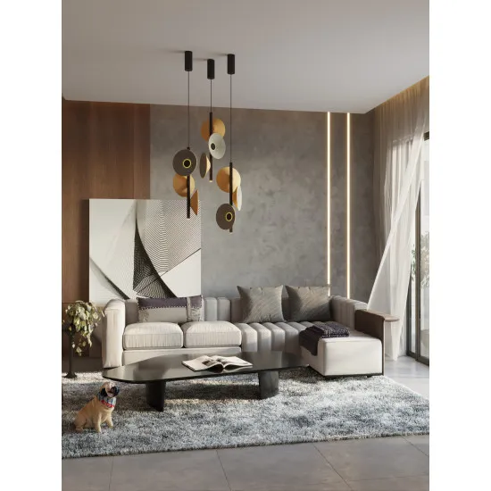 Maxlight Puro méz-szürke LED függesztett lámpa (MAX-P0564) LED 4 izzós IP20