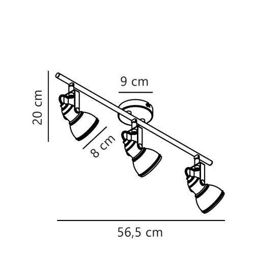 Nordlux Aslak 3-Spot  fekete mennyezeti spotlámpa (NOR-45740103) GU10 3 izzós IP20