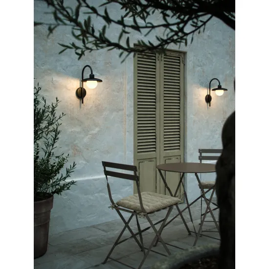 Nordlux Berlo fekete-fehér vízvédett kültéri fali lámpa (NOR-2418191003) E27 1 izzós IP44