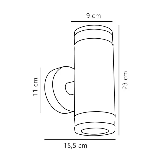Nordlux Birk Double  fekete vízvédett kültéri fali lámpa (NOR-45501003) GU10 2 izzós IP44