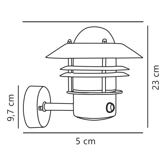 Nordlux Blokhus Up Sensor  fekete mozgásérzékelős vízvédett kültéri fali lámpa (NOR-25031003) E27 1 izzós IP54
