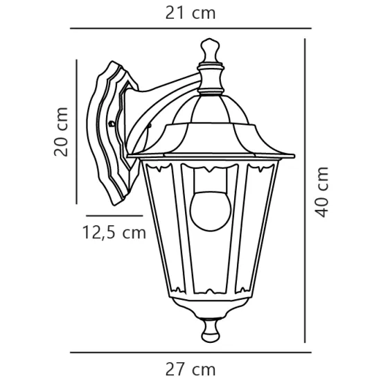 Nordlux Cardiff  fekete-átlátszó vízvédett kültéri fali lámpa (NOR-74381003) E27 1 izzós IP44