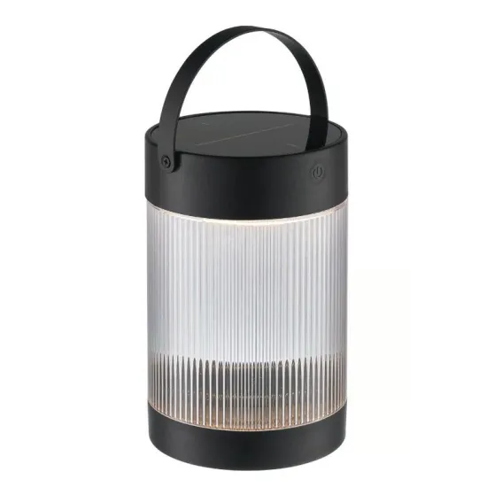 Nordlux Coupar Solar  fekete-átlátszó kültéri hordozható LED asztali lámpa (NOR-2518215003) LED 1 izzós IP44