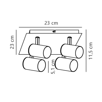 Nordlux Frida fehér mennyezeti spotlámpa (NOR-49820101) GU10 4 izzós IP20