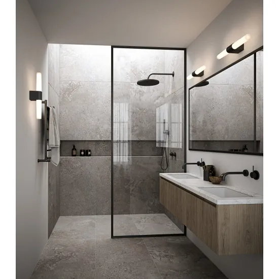 Nordlux Helva Double Basic  fekete-fehér vízvédett LED fürdőszobai fali lámpa (NOR-2015311003) LED 1 izzós IP44