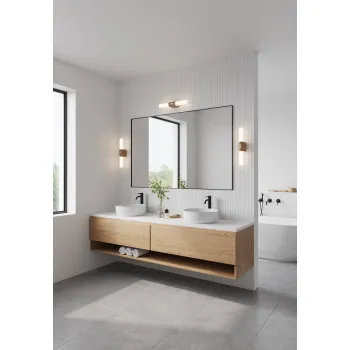 Nordlux Helva Double Basic  barna-fehér vízvédett LED fürdőszobai fali lámpa (NOR-2015311004) LED 1 izzós IP44