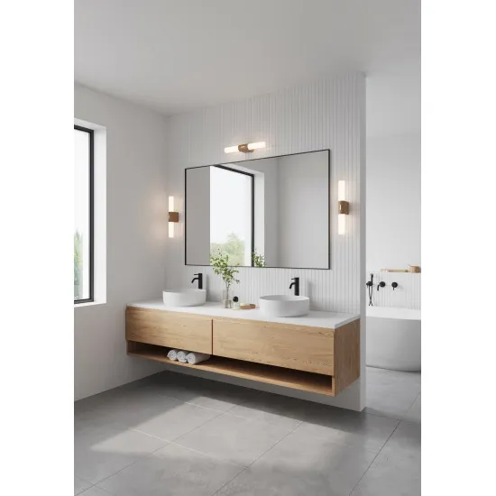 Nordlux Helva Double Basic  barna-fehér vízvédett LED fürdőszobai fali lámpa (NOR-2015311004) LED 1 izzós IP44