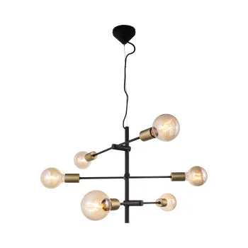 Nordlux Josefine fekete függesztett lámpa (NOR-48933003) E27 6 izzós IP20