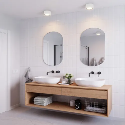 Nordlux Landon fehér vízvédett LED fürdőszobai mennyezeti lámpa (NOR-2110660101) LED 1 izzós IP44