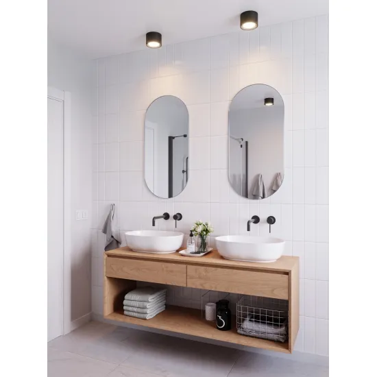 Nordlux Landon fekete vízvédett LED fürdőszobai mennyezeti lámpa (NOR-2110660103) LED 1 izzós IP44