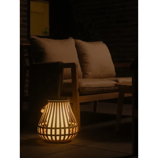 Nordlux Leo barna-fehér kültéri hordozható LED asztali lámpa (NOR-2118095062) LED 1 izzós IP44