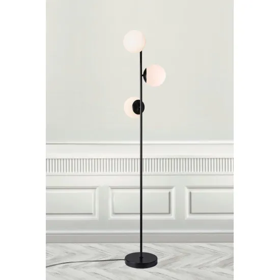 Nordlux Lilly  fekete-fehér állólámpa (NOR-48613003) E14 3 izzós IP20
