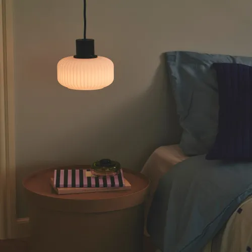 Nordlux Milford fekete-fehér függesztett lámpa (NOR-2412613003) E14 1 izzós IP20