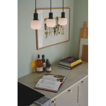 Nordlux Milford fekete-fehér függesztett lámpa (NOR-2412623003) E14 3 izzós IP20