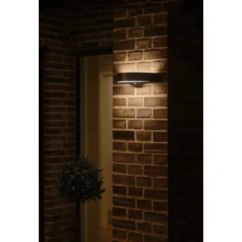 Nordlux Monay Round Solar  fekete mozgásérzékelős vízvédett LED kültéri fali lámpa (NOR-2518351003) LED 1 izzós IP44