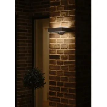 Nordlux Monay Square Solar  fekete mozgásérzékelős vízvédett LED kültéri fali lámpa (NOR-2518341003) LED 1 izzós IP44