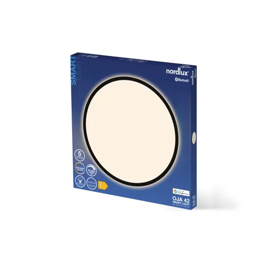 Nordlux Oja Smart 42  fekete-fehér LED mennyezeti lámpa (NOR-2015136103) LED 1 izzós IP20