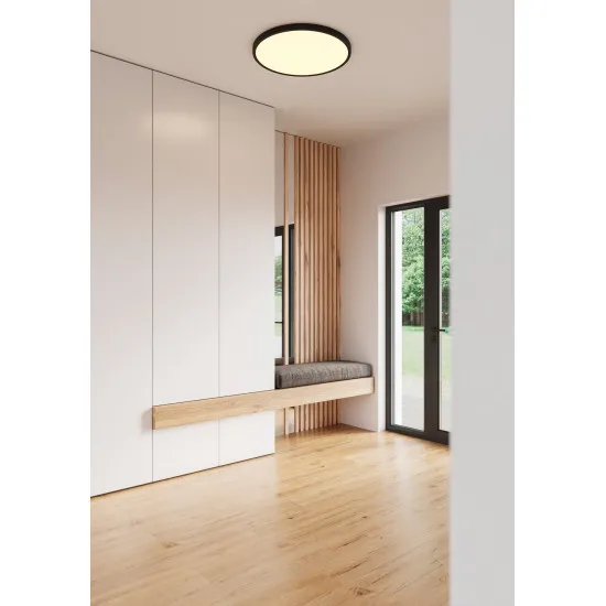 Nordlux Oja Smart 60  fekete-fehér LED mennyezeti lámpa (NOR-2015146103) LED 1 izzós IP20