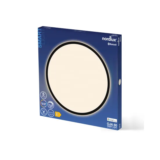 Nordlux Oja Smart 60  fekete-fehér LED mennyezeti lámpa (NOR-2015146103) LED 1 izzós IP20