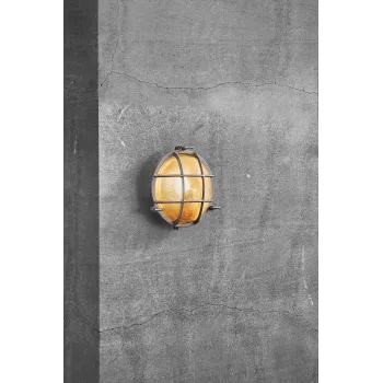 Nordlux Polperro  nikkel-átlátszó vízvédett kültéri fali lámpa (NOR-49021055) E27 1 izzós IP64