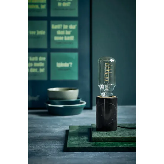 Nordlux Siv Marble  fekete-átlátszó asztali lámpa (NOR-45875003) E27 1 izzós IP20