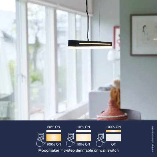 Nordlux Skylar fekete LED függesztett lámpa (NOR-2113003003) LED 1 izzós IP20