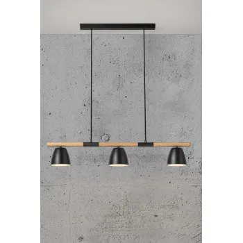 Nordlux Theo fekete függesztett lámpa (NOR-2112603003) GU10 3 izzós IP20