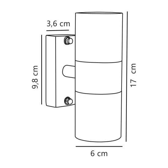 Nordlux Tin Double  fekete vízvédett kültéri fali lámpa (NOR-21279903) GU10 2 izzós IP54