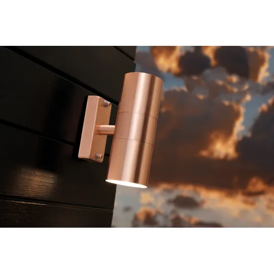 Nordlux Tin Double  réz vízvédett kültéri fali lámpa (NOR-21279930) GU10 2 izzós IP54