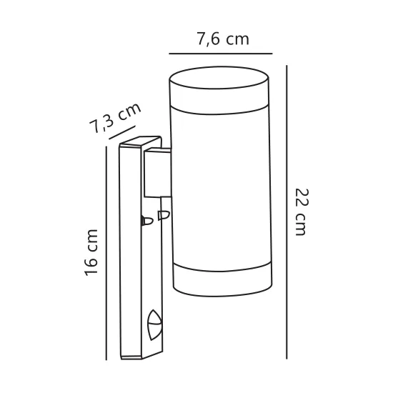 Nordlux Tin Maxi Double Sensor  fekete mozgásérzékelős vízvédett kültéri fali lámpa (NOR-21519103) GU10 2 izzós IP54
