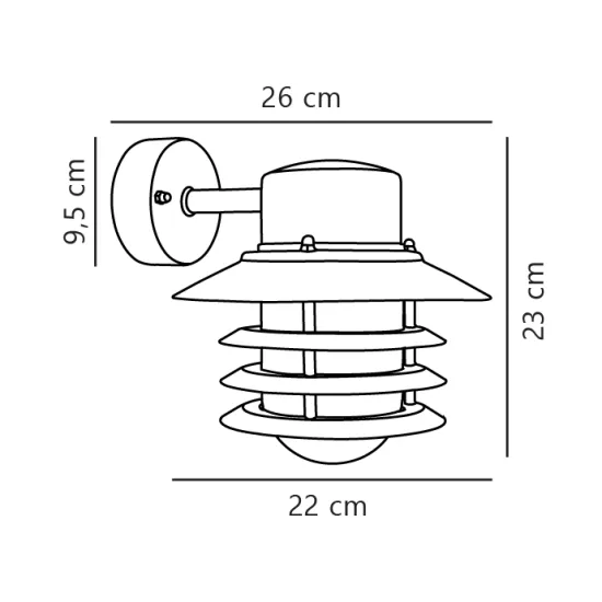 Nordlux Vejers  fekete vízvédett kültéri fali lámpa (NOR-74471003) E27 1 izzós IP54