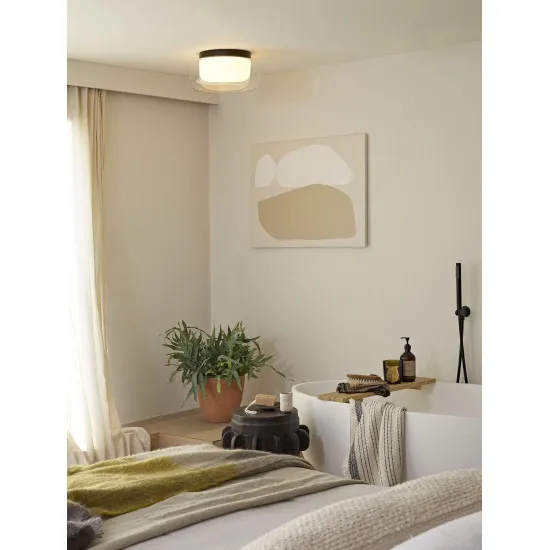 Astro Lighting Aquina Ceiling 360 fekete fürdőszobai mennyezeti lámpa (AST-1450011) E27 2 izzós IP44