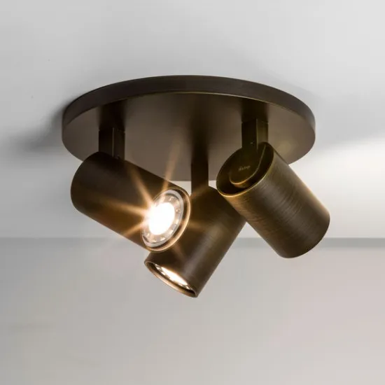 Astro Lighting Ascoli Triple Round barna mennyezeti spotlámpa (AST-1286005) GU10 3 izzós IP20