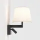 Astro Lighting Beaumont Reader fekete LED fali lámpa olvasólámpával (AST-1480018) E27+LED 2 izzós IP20