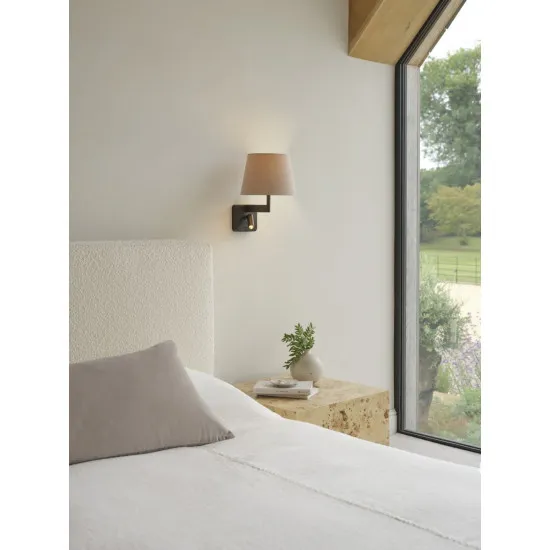 Astro Lighting Beaumont Reader fekete LED fali lámpa olvasólámpával (AST-1480018) E27+LED 2 izzós IP20