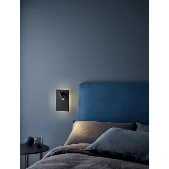 Astro Lighting Edge Reader Mini fekete LED fali lámpa olvasólámpával (AST-1352041) LED 2 izzós IP20