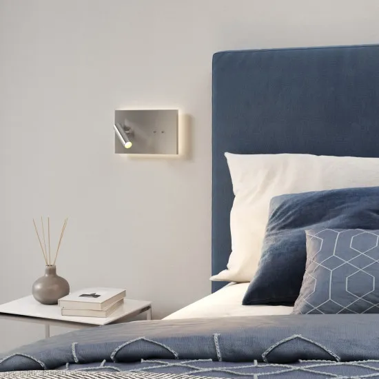 Astro Lighting Edge Reader Mini nikkel LED fali lámpa olvasólámpával (AST-1352042) LED 2 izzós IP20