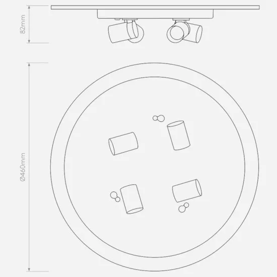 Astro Lighting Elba Ceiling 460 fehér mennyezeti lámpa (AST-1462003) E27 4 izzós IP20