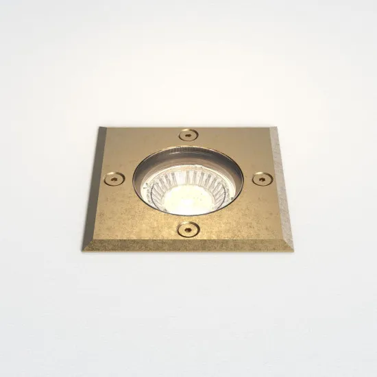 Astro Lighting Gramos Square sárgaréz talajba építhető kültéri lámpa (AST-1312009) GU10 1 izzós IP65