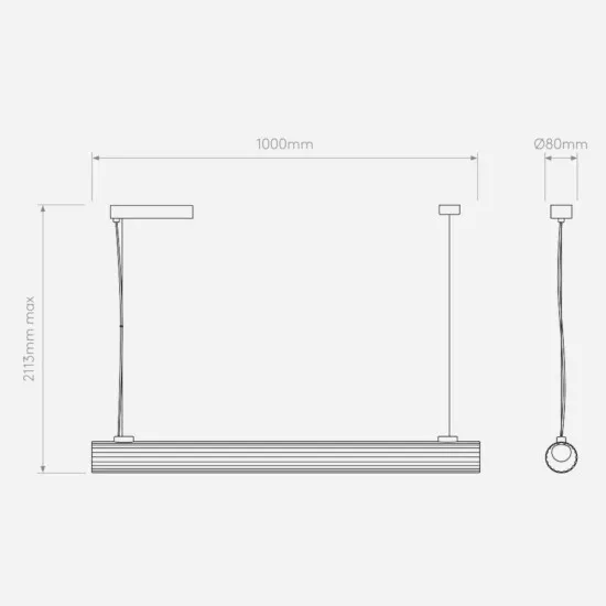 Astro Lighting io Pendant fekete LED függesztett lámpa (AST-1409062) LED 1 izzós IP20