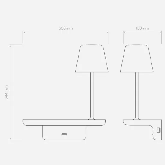 Astro Lighting Ito fekete fali lámpa polccal (AST-1446002) G9 1 izzós IP20