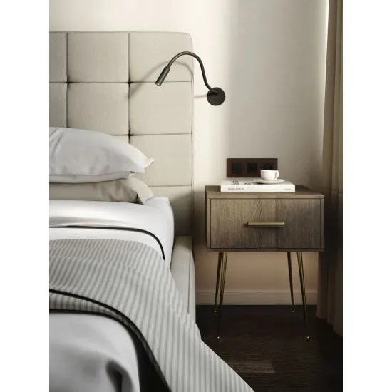 Astro Lighting Lucca Recessed fekete beépíthető LED fali olvasólámpa (AST-1435009) LED 1 izzós IP20