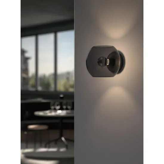 Astro Lighting Luna fekete fali lámpa (AST-1489005) E27 1 izzós IP20