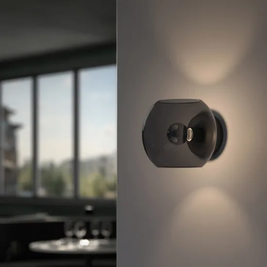 Astro Lighting Luna fekete fali lámpa (AST-1489005) E27 1 izzós IP20