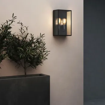 Astro Lighting Messina Twin fekete kültéri fali lámpa (AST-1183027) E27 2 izzós IP44