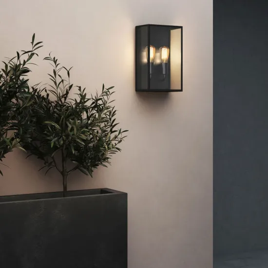 Astro Lighting Messina Twin fekete kültéri fali lámpa (AST-1183027) E27 2 izzós IP44