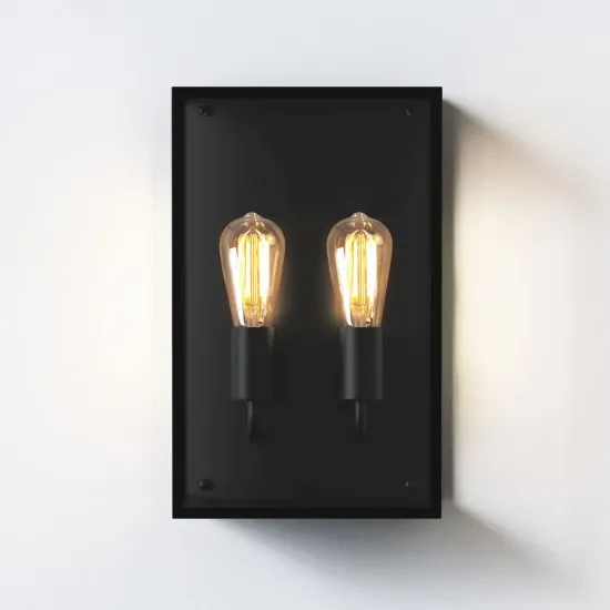 Astro Lighting Messina Twin fekete kültéri fali lámpa (AST-1183027) E27 2 izzós IP44