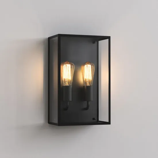 Astro Lighting Messina Twin fekete kültéri fali lámpa (AST-1183027) E27 2 izzós IP44